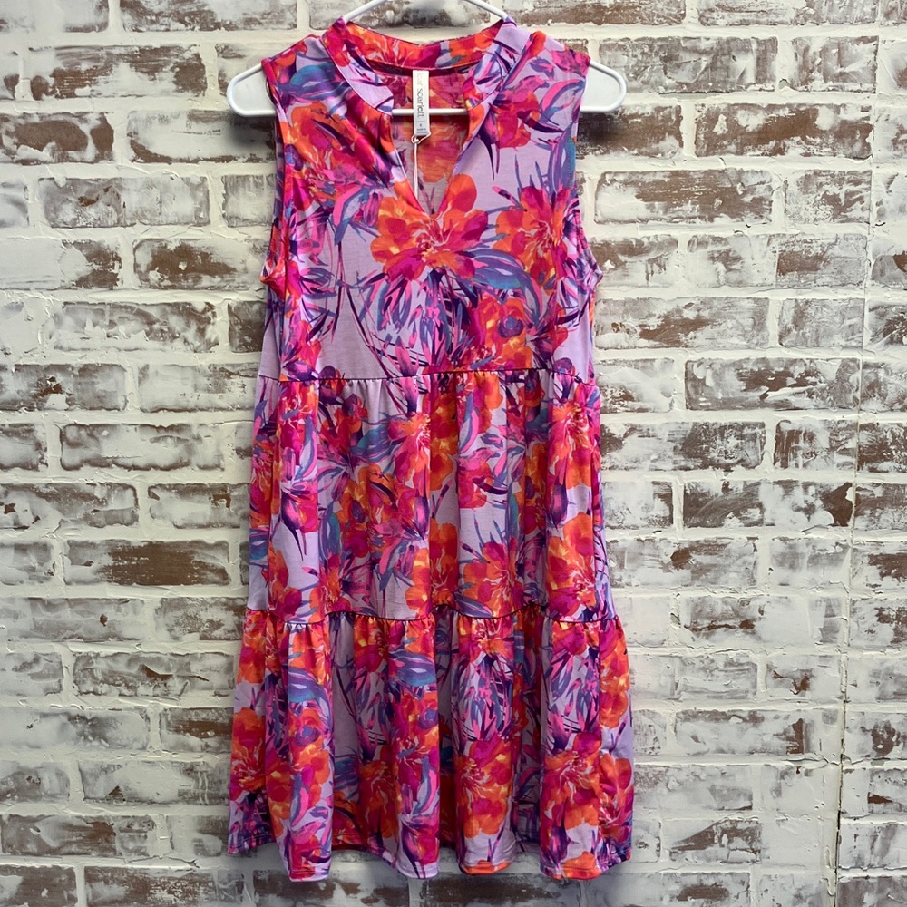 Vibrant Floral Sleeveless Dress